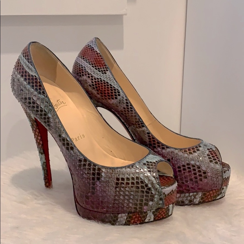 Christian Louboutin snake skin heels